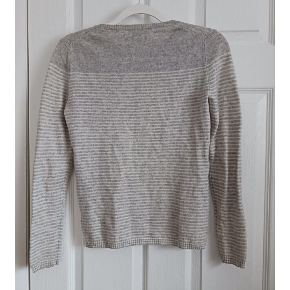 Brown Allan 1883 Merino Wool Cashmere Sweater Womens Gray Crew Neck Size XS - Picture 3 of 3